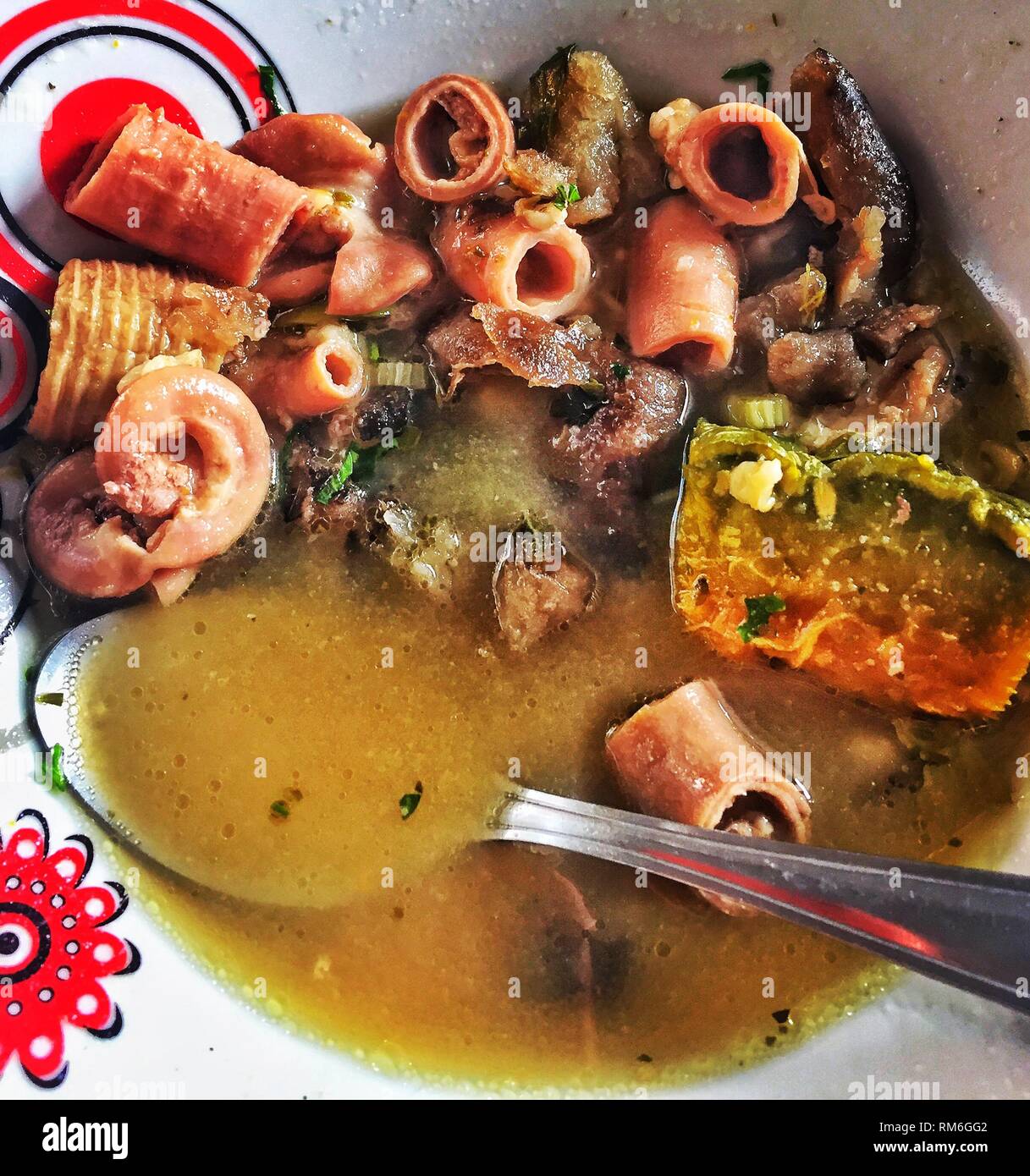 Alpaca Soup - a Peruvian delicacy Stock Photo