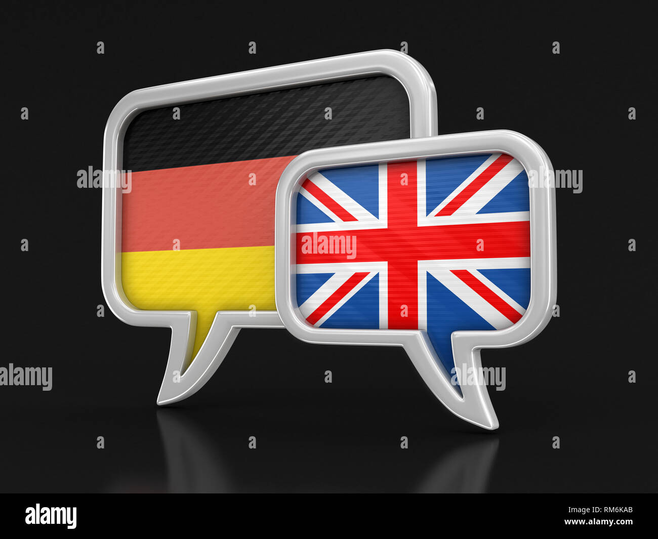 Speech bubbles with flags. Image with clipping path Stock Photo - Alamy