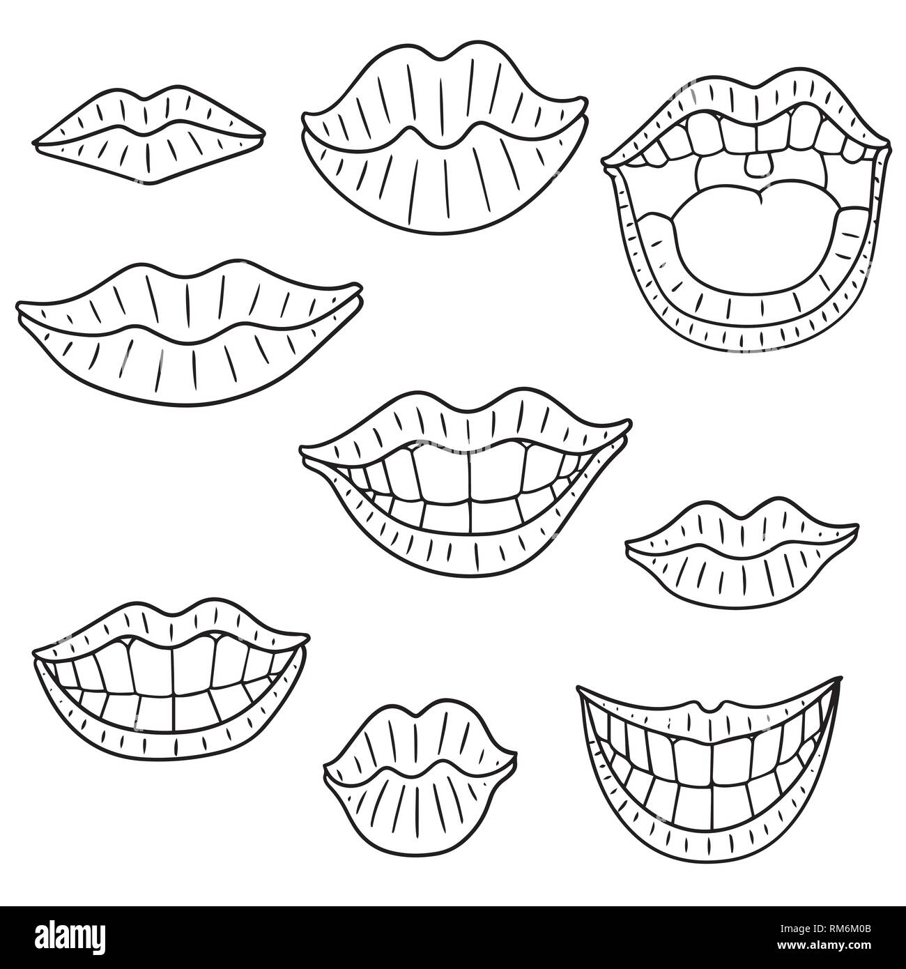 vector set of mouth Stock Vector