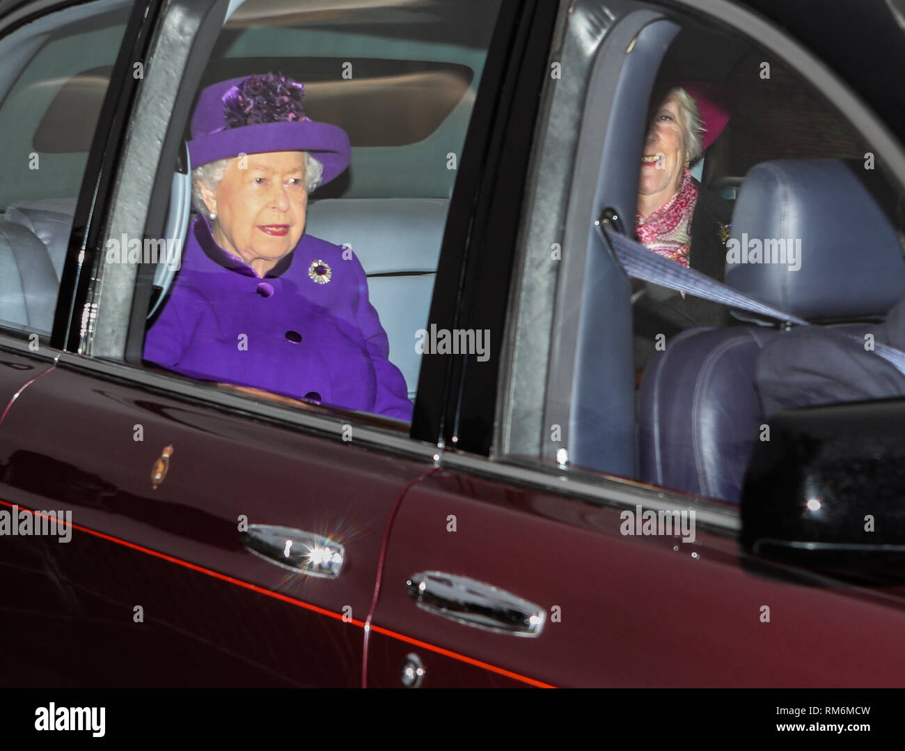 Queen Elizabeth II attends a service at St. Mary Magdalene church on
