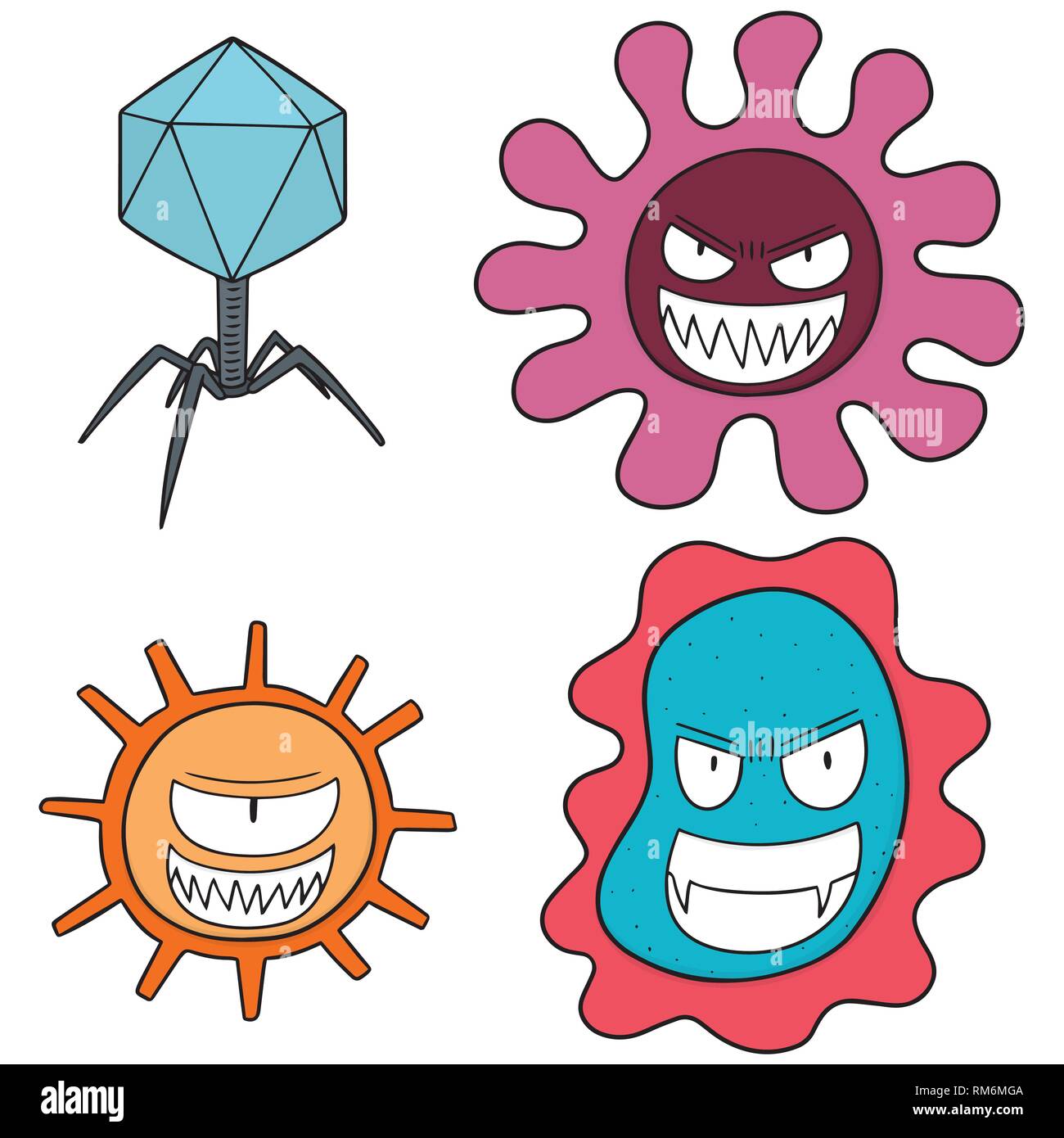 vector set of bacteria and virus Stock Vector Image & Art - Alamy