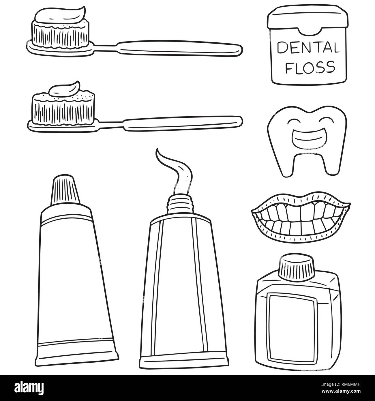 vector set of tooth care set Stock Vector Image & Art - Alamy