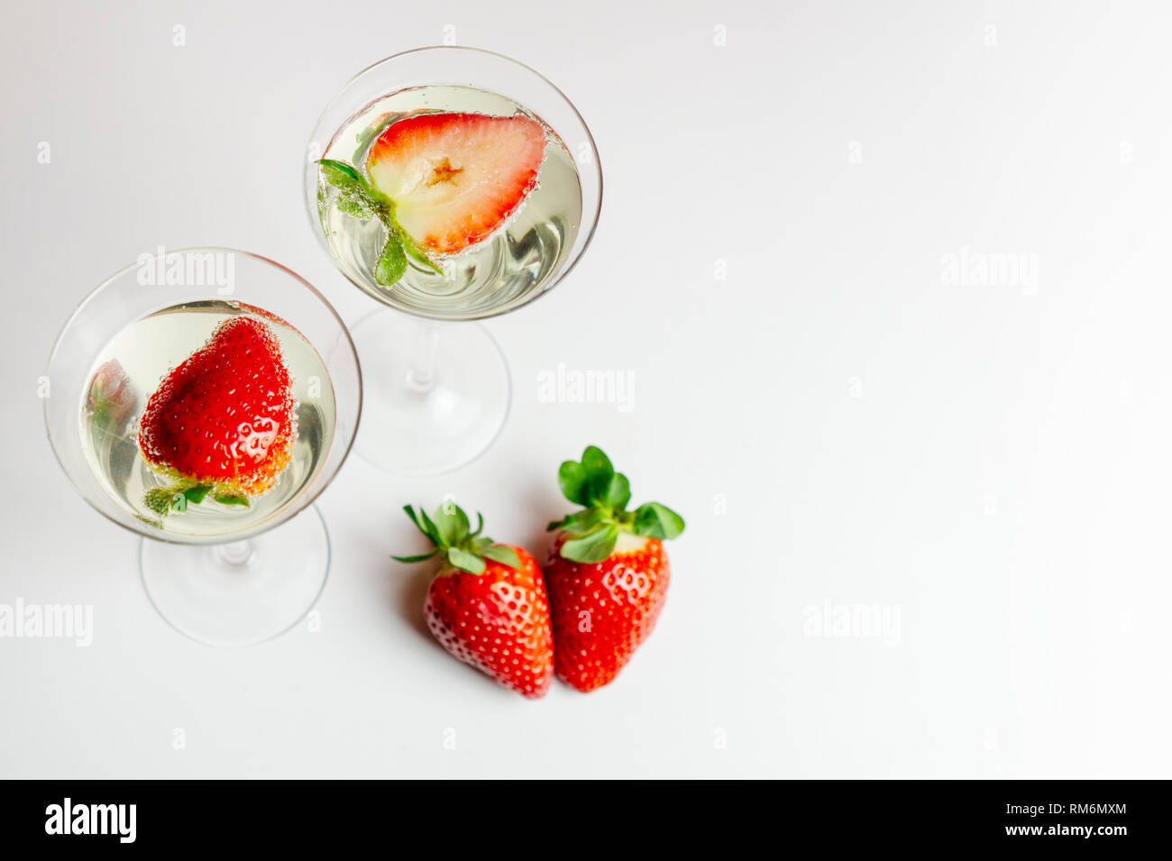 Fresh stawberry in sparkling water healthy drink concept Stock Photo Alamy
