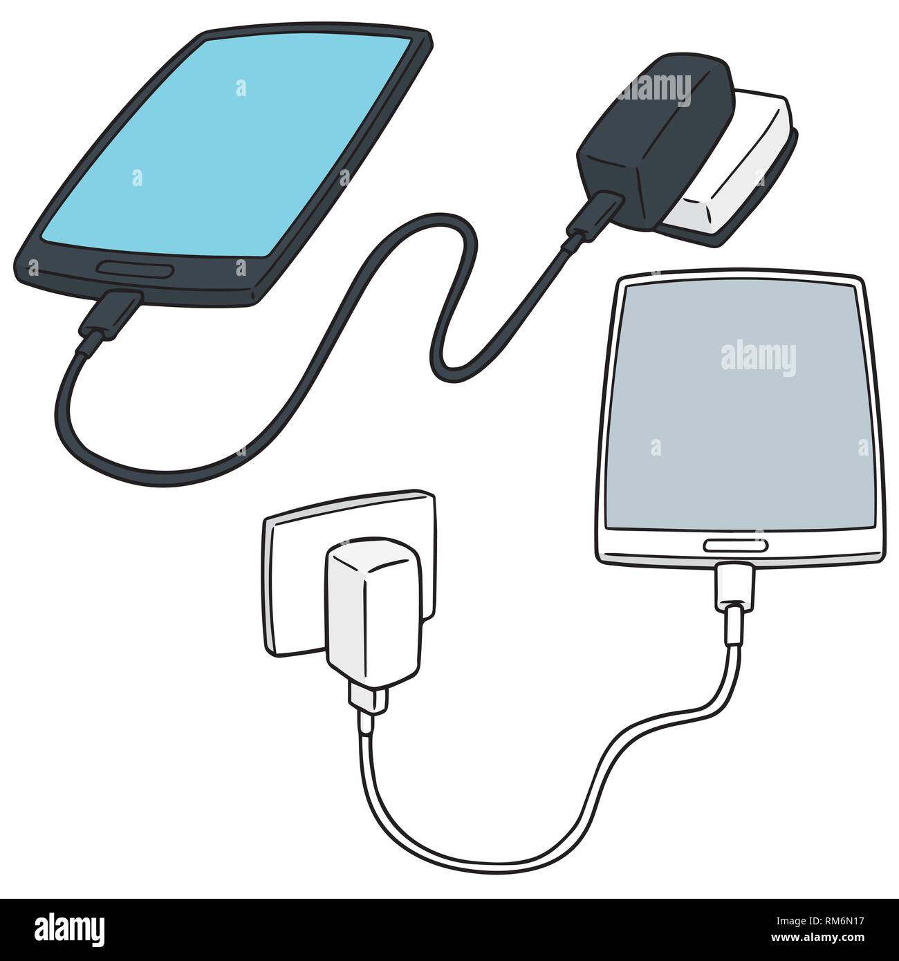 vector set of smartphone charging Stock Vector