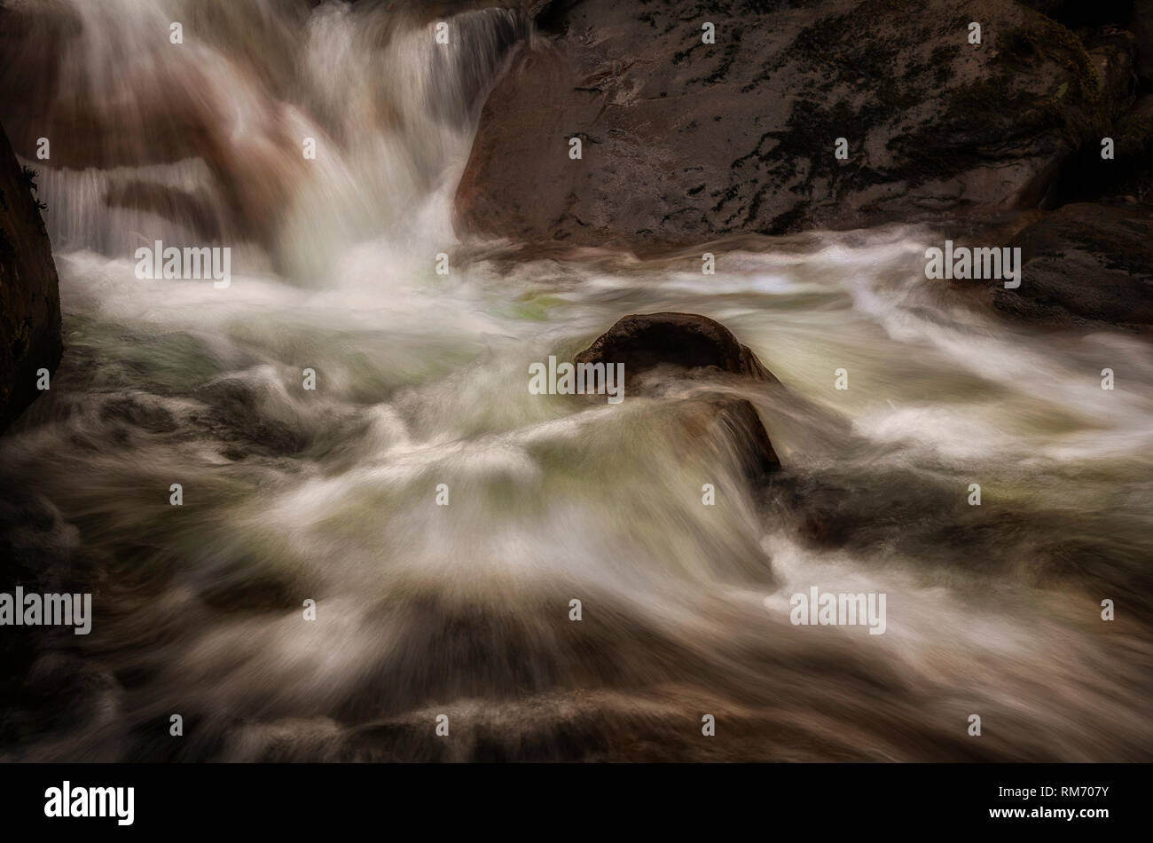 Water and rocks at Melincourt Stock Photo