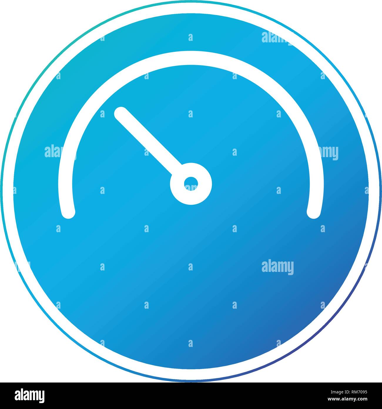 Half Clock in circle , linear icon. Vector illustration isolated on white background. Stock Vector