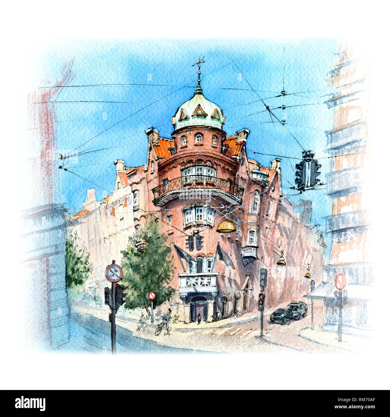 Typical Danich house, Copenhagen Stock Photo