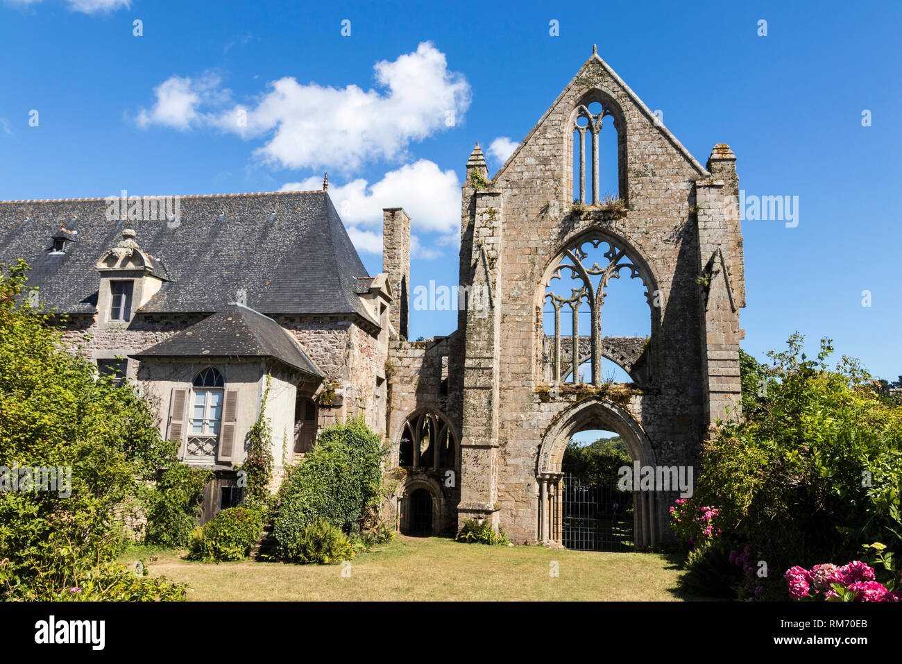 Paimpol, France. The Abbaye Maritime de Beauport (Naval Abbey), an abandoned monastery in ruins in the northern coast of Bretagne (Brittany) Stock Photo
