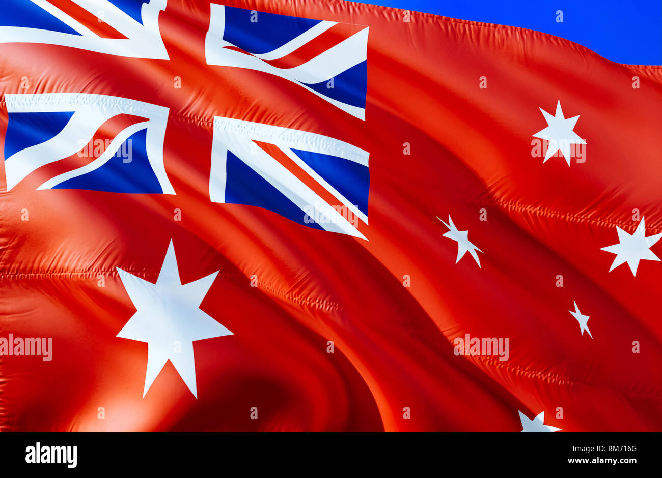 Red ensign flag. 3D Waving design. The national symbol of Australia Red ensign, 3D rendering. National colors and National flag of Aust Stock Photo - Alamy