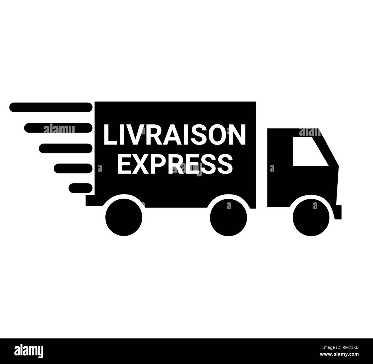 Express delivery symbol in French language Stock Photo Alamy