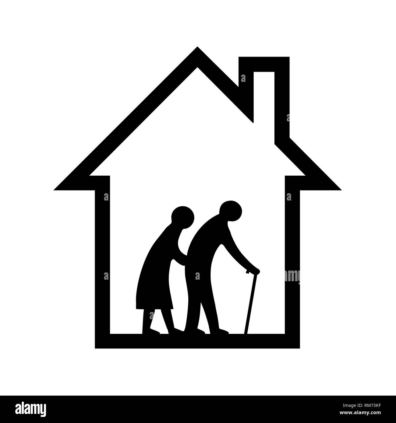 Retirement house symbol icon Stock Photo