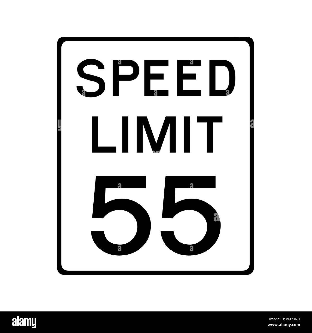 Speed limit 55 road sign in USA Stock Photo Alamy