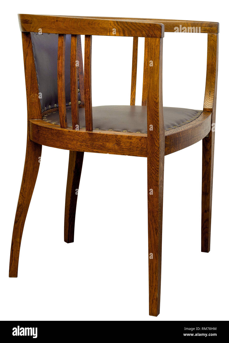 Vintage Oak Chair isolated on white background Stock Photo - Alamy