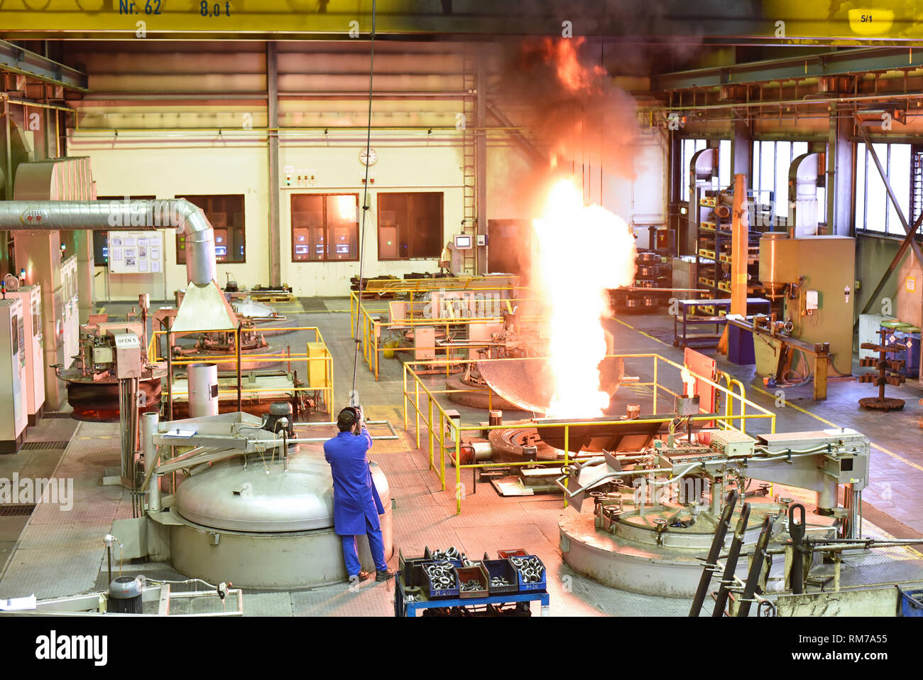 industry - hardening shop with blast furnace and equipment Stock Photo