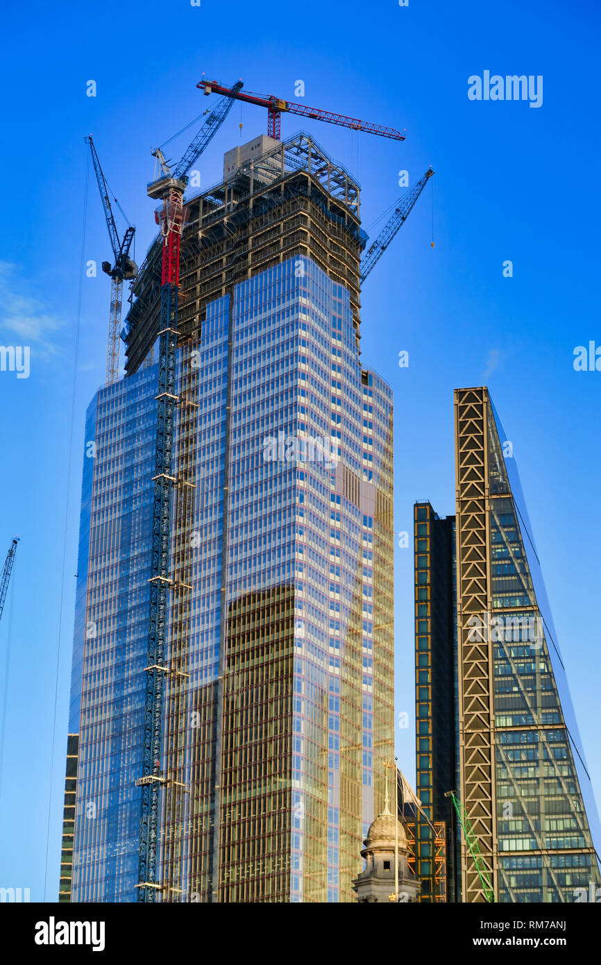 Construction of skyscraper in City of London, London, England, UK Stock Photo