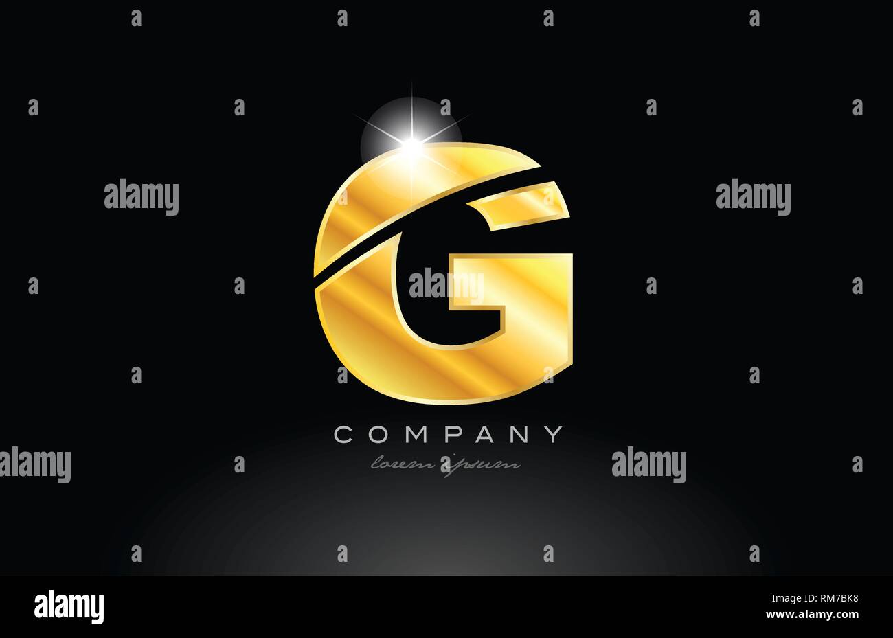 Letter G Gold Golden Alphabet Logo Icon Design With Metal Look On Black Background Suitable For A Company Or Business Stock Vector Image Art Alamy