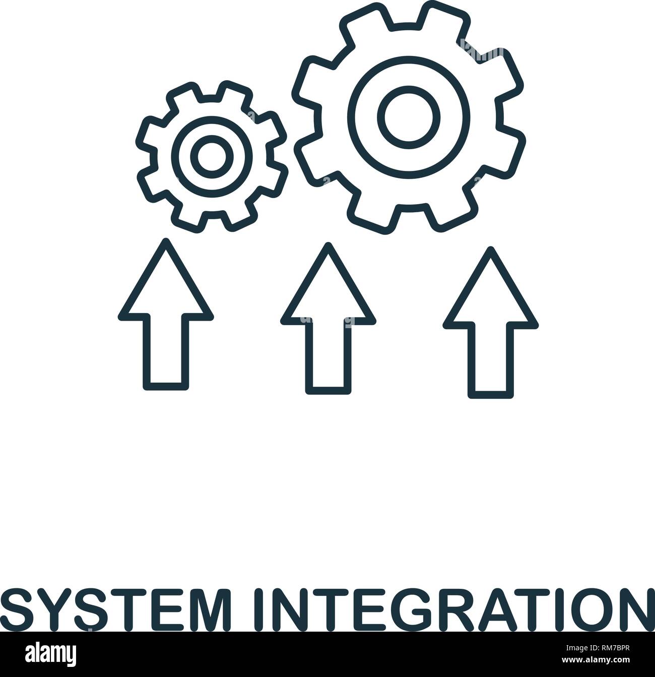 System Integration outline icon. Thin line style industry 4.0 icons collection. UI and UX. Pixel perfect system integration icon for web design, apps, Stock Vector
