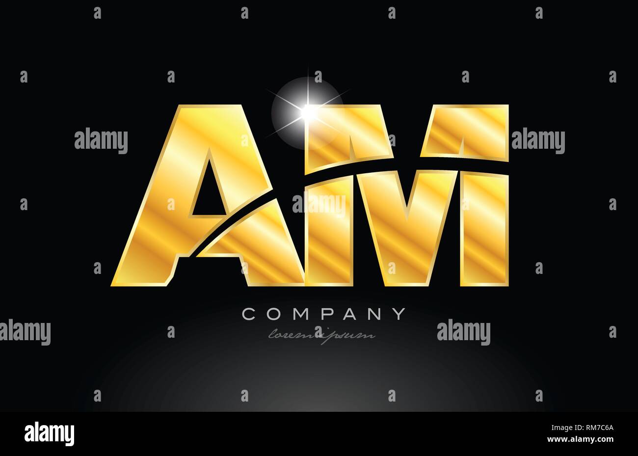 combination letter am a m gold golden alphabet logo icon design with metal  look on black background suitable for a company or business Stock Vector  Image & Art - Alamy