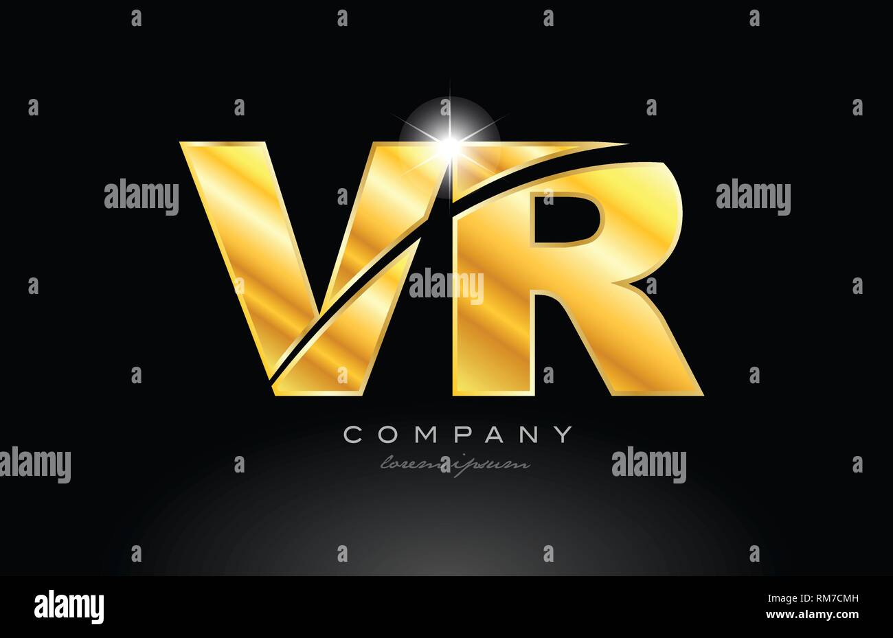 combination letter vr v r gold golden alphabet logo icon design with metal  look on black background suitable for a company or business Stock Vector  Image & Art - Alamy