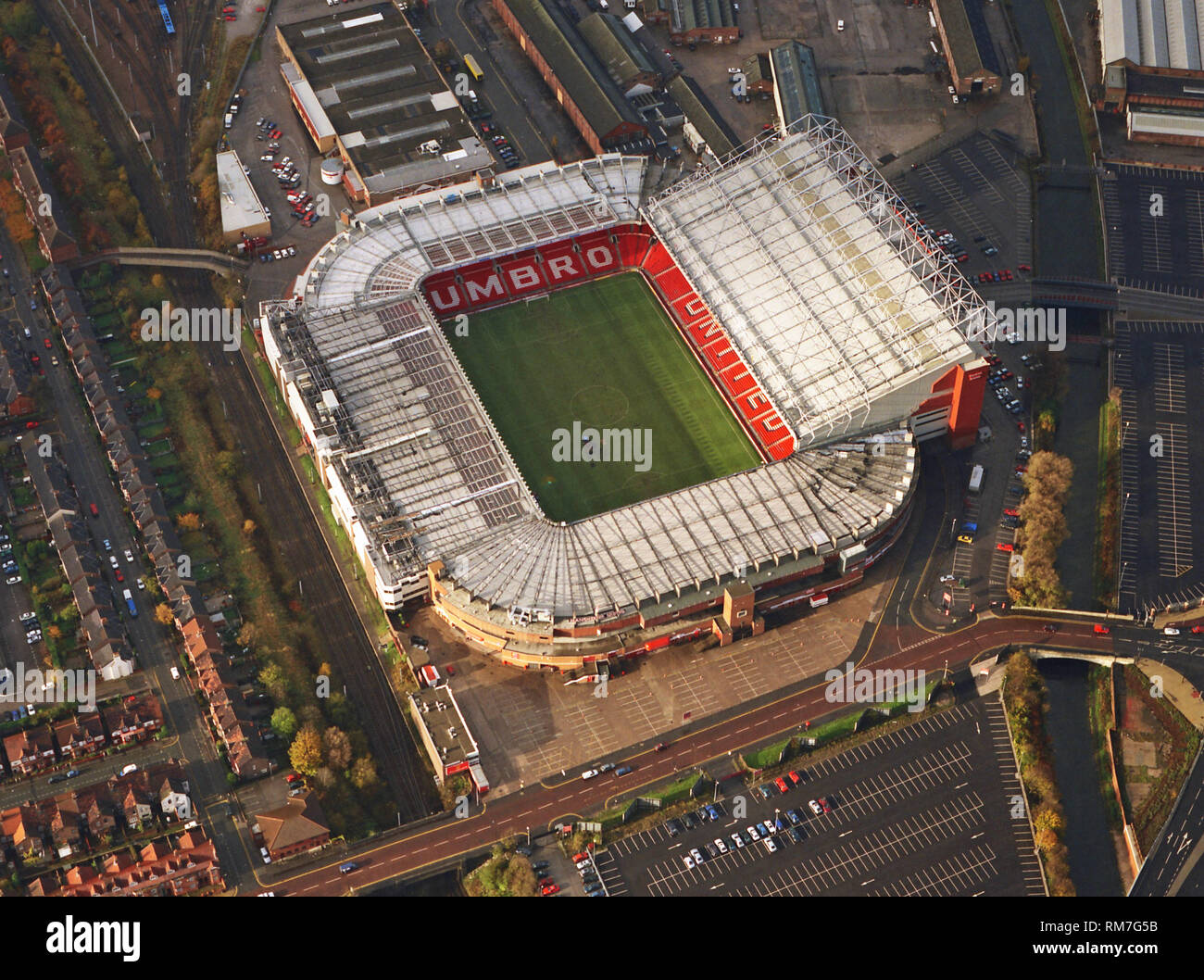 Aerial View OfManchester United s Old Trafford Stadium Taken In 1998 aerial-view-ofmanchester-united-s-old-trafford-stadium-taken-in-1998