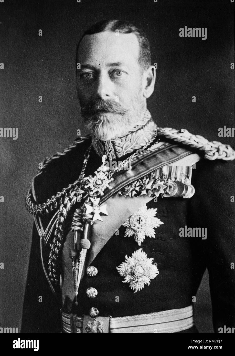 King George V of the United Kingdom, (1865-1936), reign (1910-1936), portrait photograph, 1923 Stock Photo