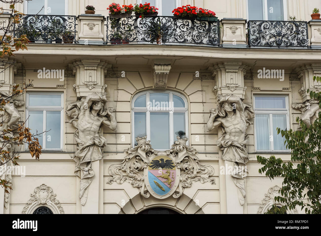 Art Nouveau style buildings on Wienzeile in Vienna, Austria Stock Photo