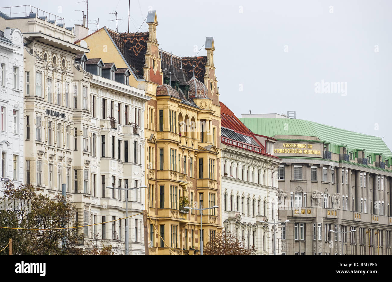 Art Nouveau style buildings on Wienzeile in Vienna, Austria Stock Photo
