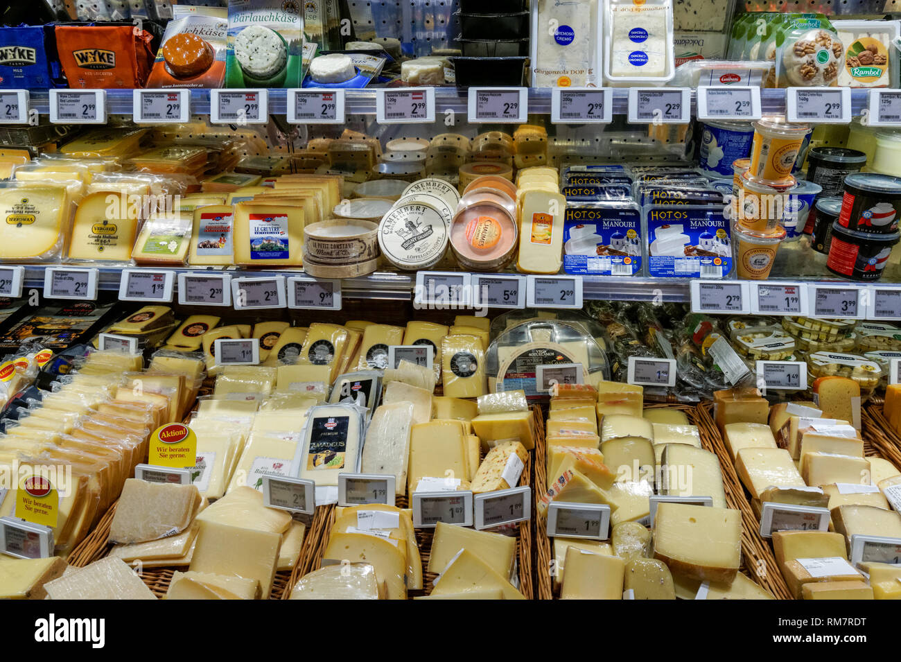 Cheese display grocery store hires stock photography and images Alamy