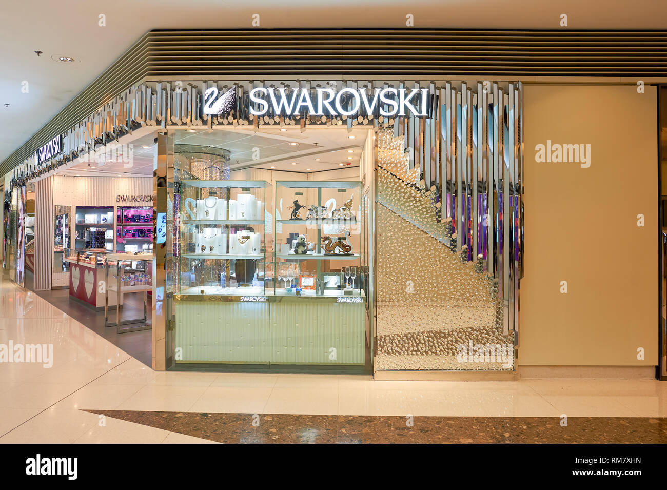 HONG KONG JANUARY 26, 2016 Swarovski store at the Elements shopping