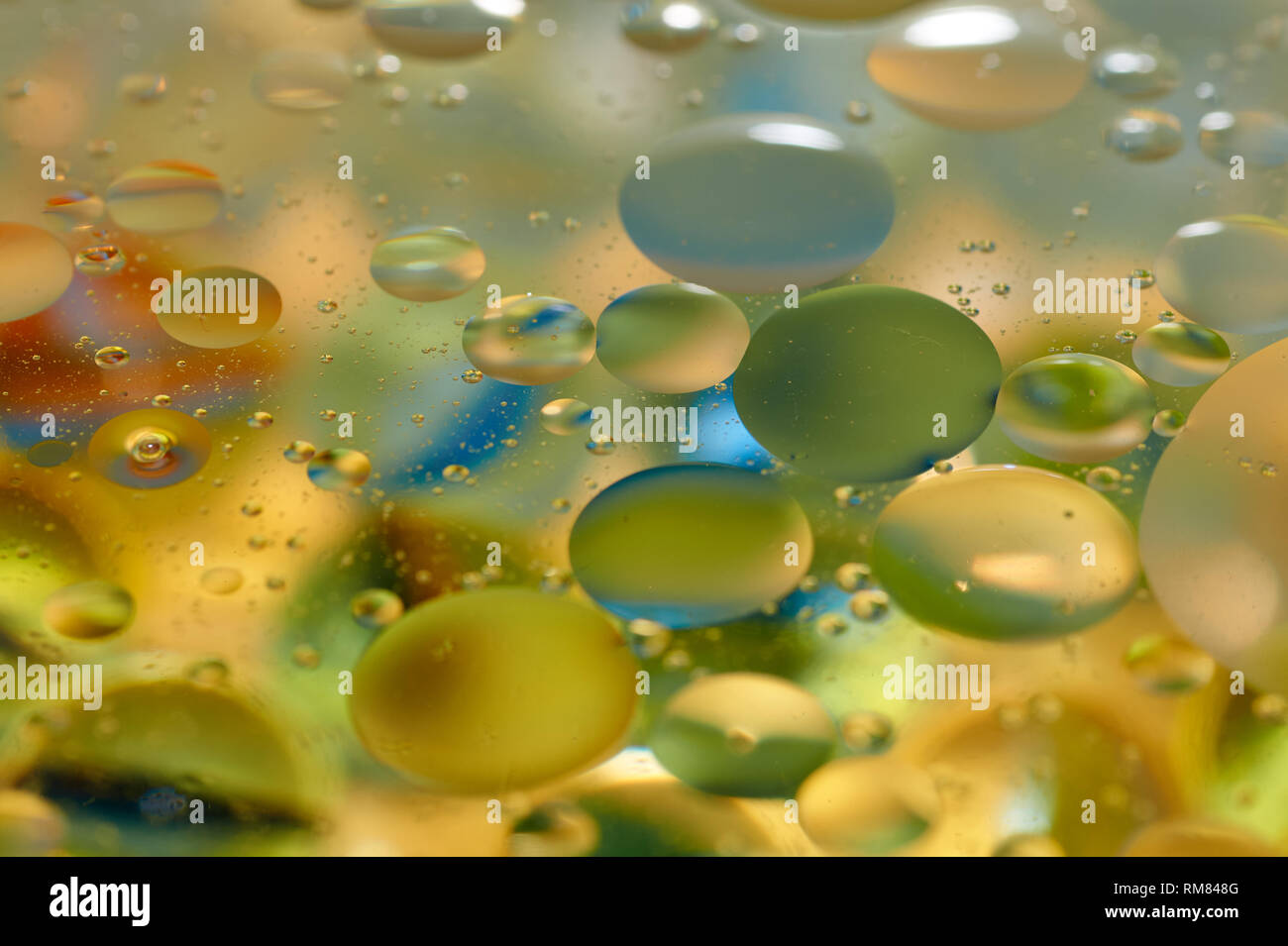Download Floating In The Water Abstract Colorful Yellow Oil Drops Stock Photo Alamy Yellowimages Mockups