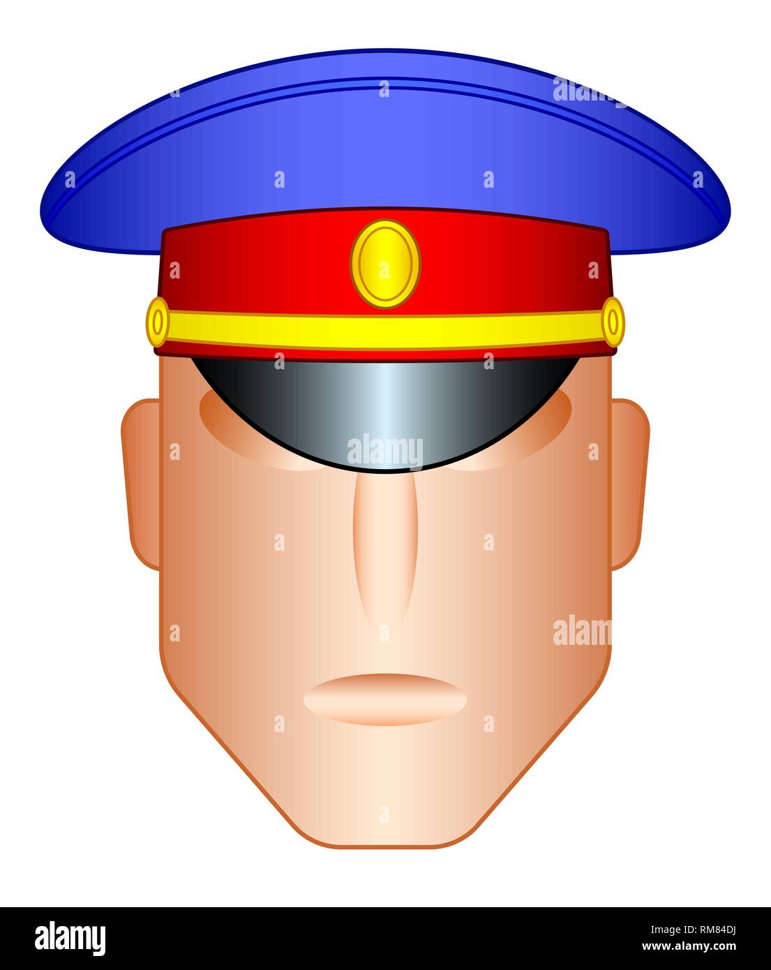 Illustration of the head in a service hat Stock Vector