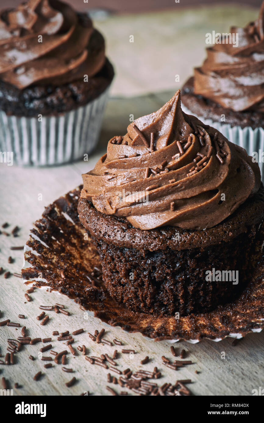 Homemade Chocolate cupcakes Stock Photo Alamy