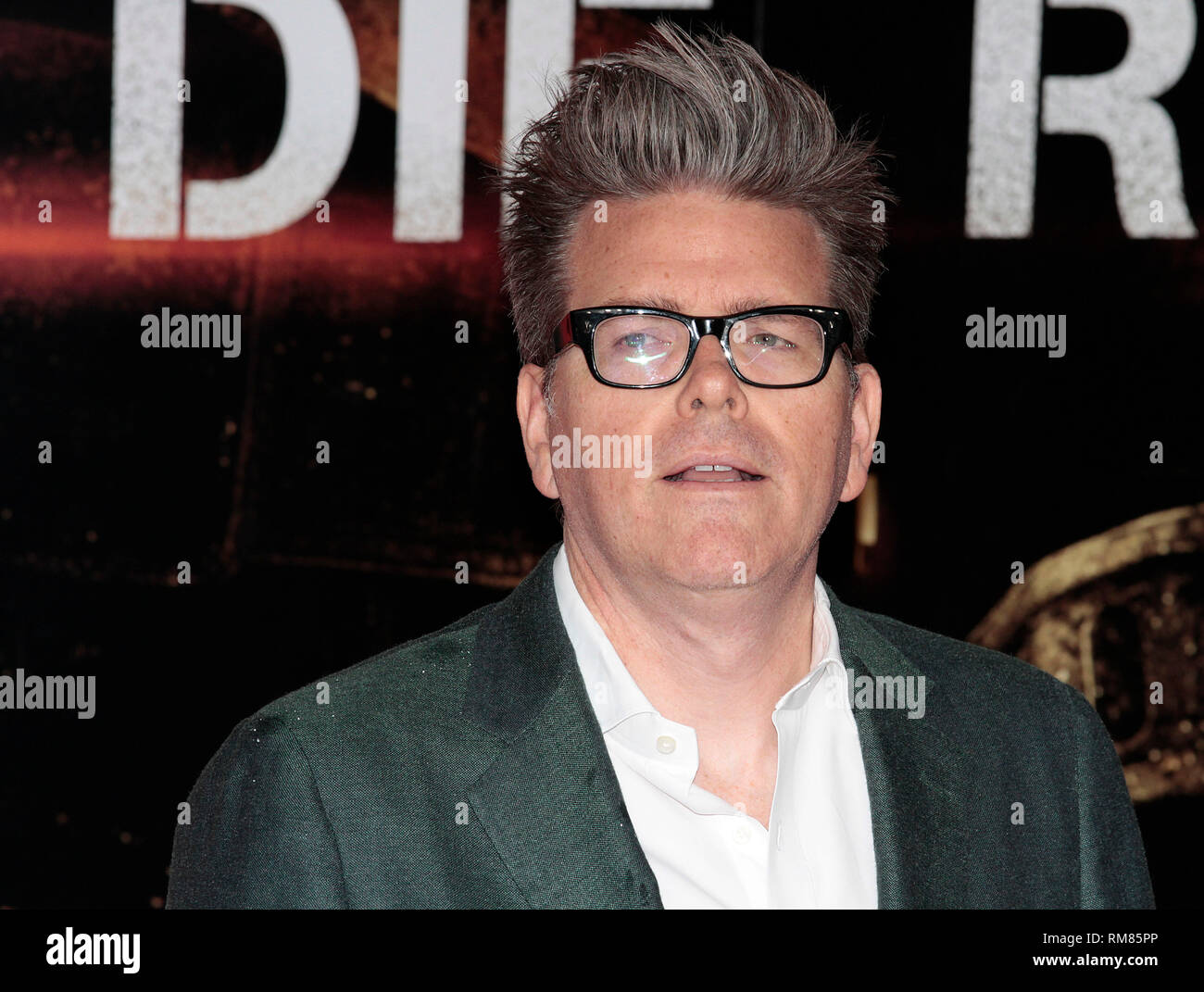 London, UK, 28th May 2014 Christopher McQuarrie arrives at the BFI IMAX in London for the UK leg of his 3 city World Premiere of 'Edge of Tomorrow' -  Stock Photo
