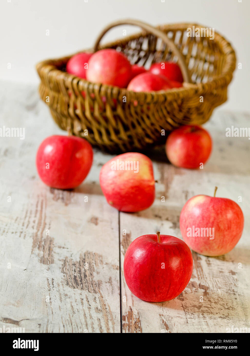 Delicious fresh apple - juicy red apples Stock Photo