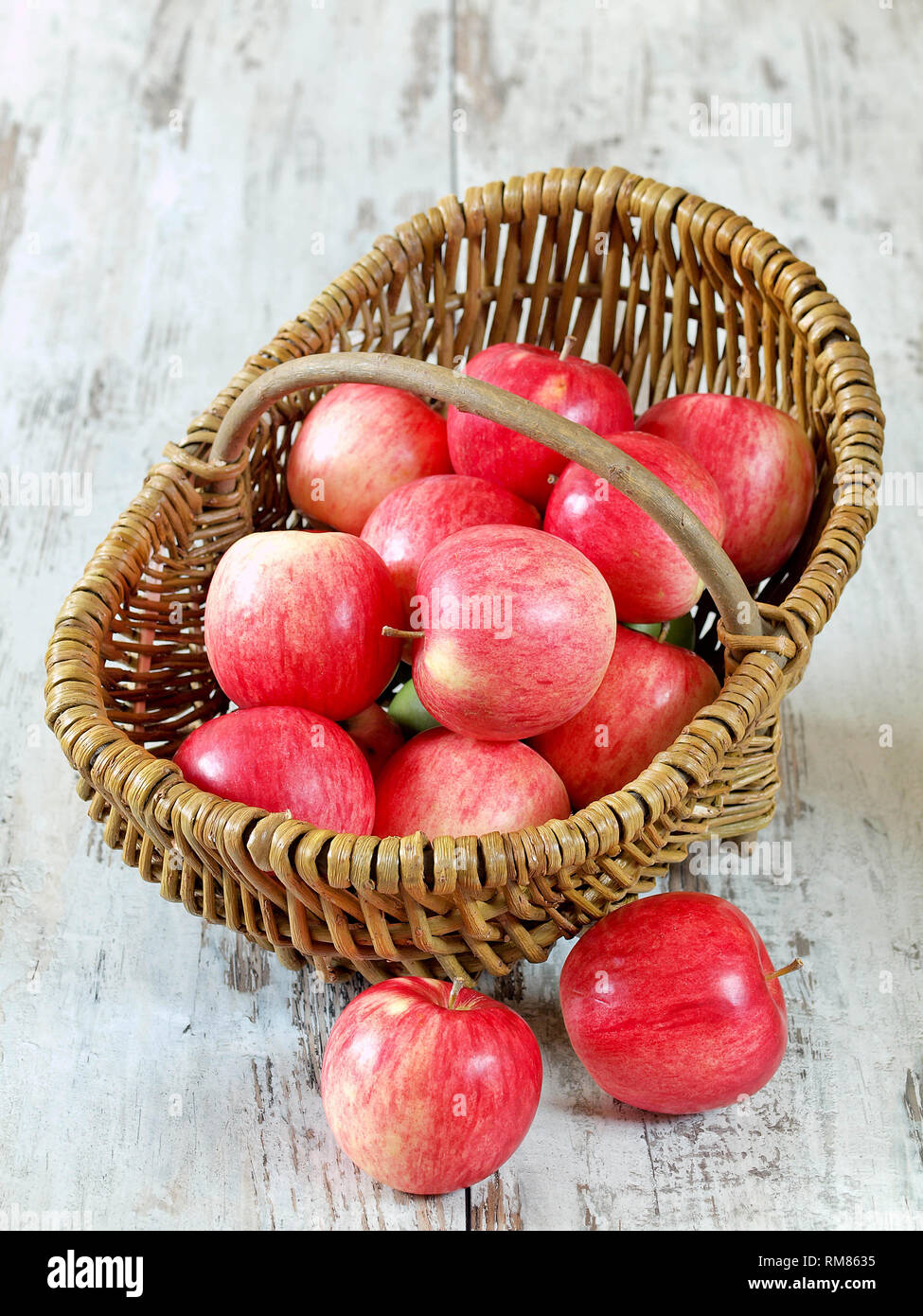 Delicious fresh apple - juicy red apples Stock Photo