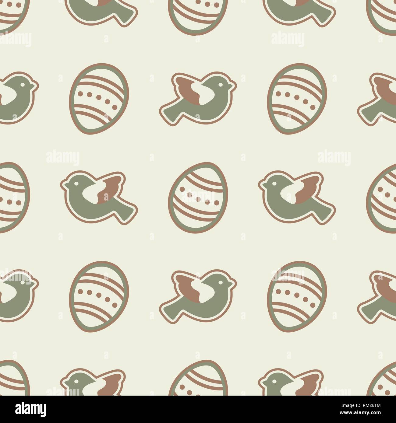 Vector seamless pattern with Easter eggs, birds. Happy Easter. Festive ...