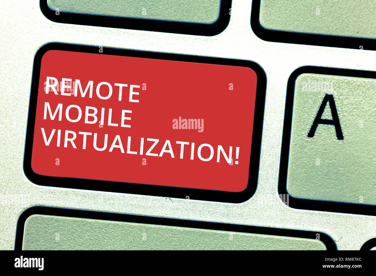 Text sign showing Remote Mobile Virtualization. Conceptual photo can ...