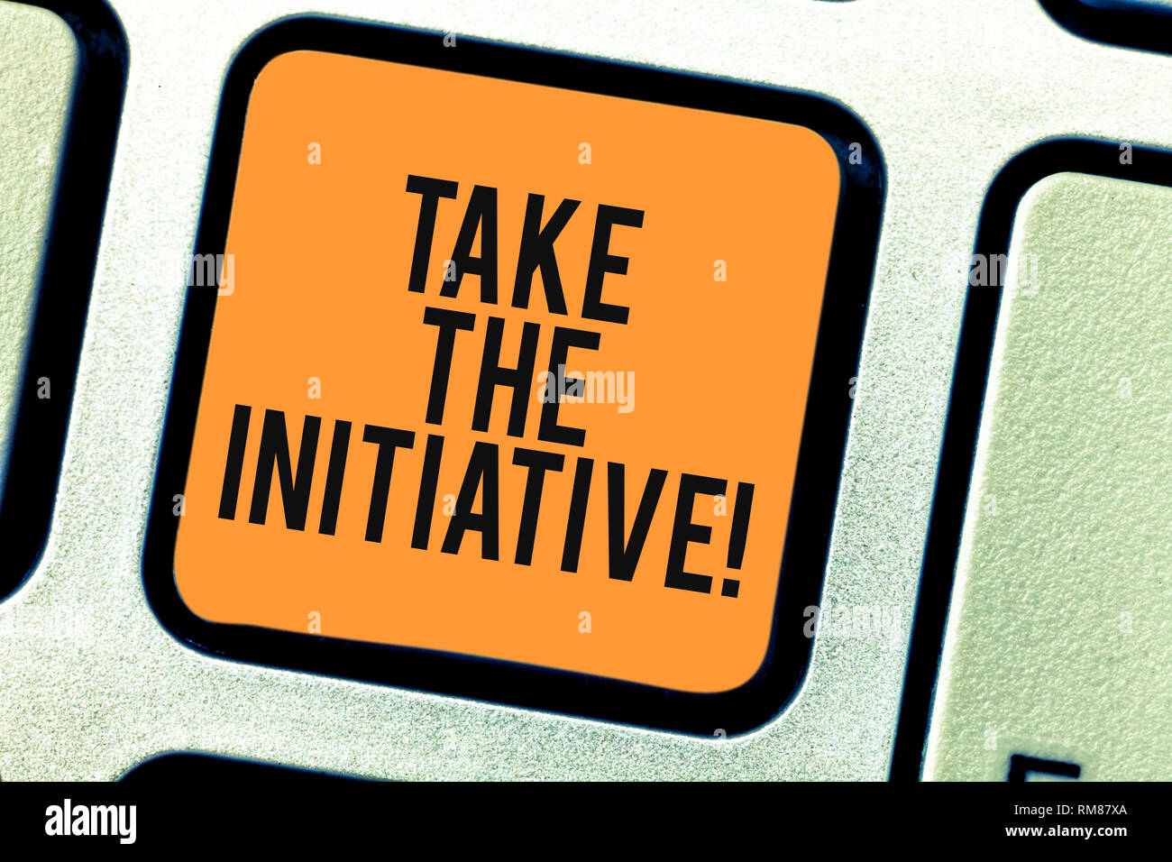 Conceptual hand writing showing Take The Initiative. Business photo ...
