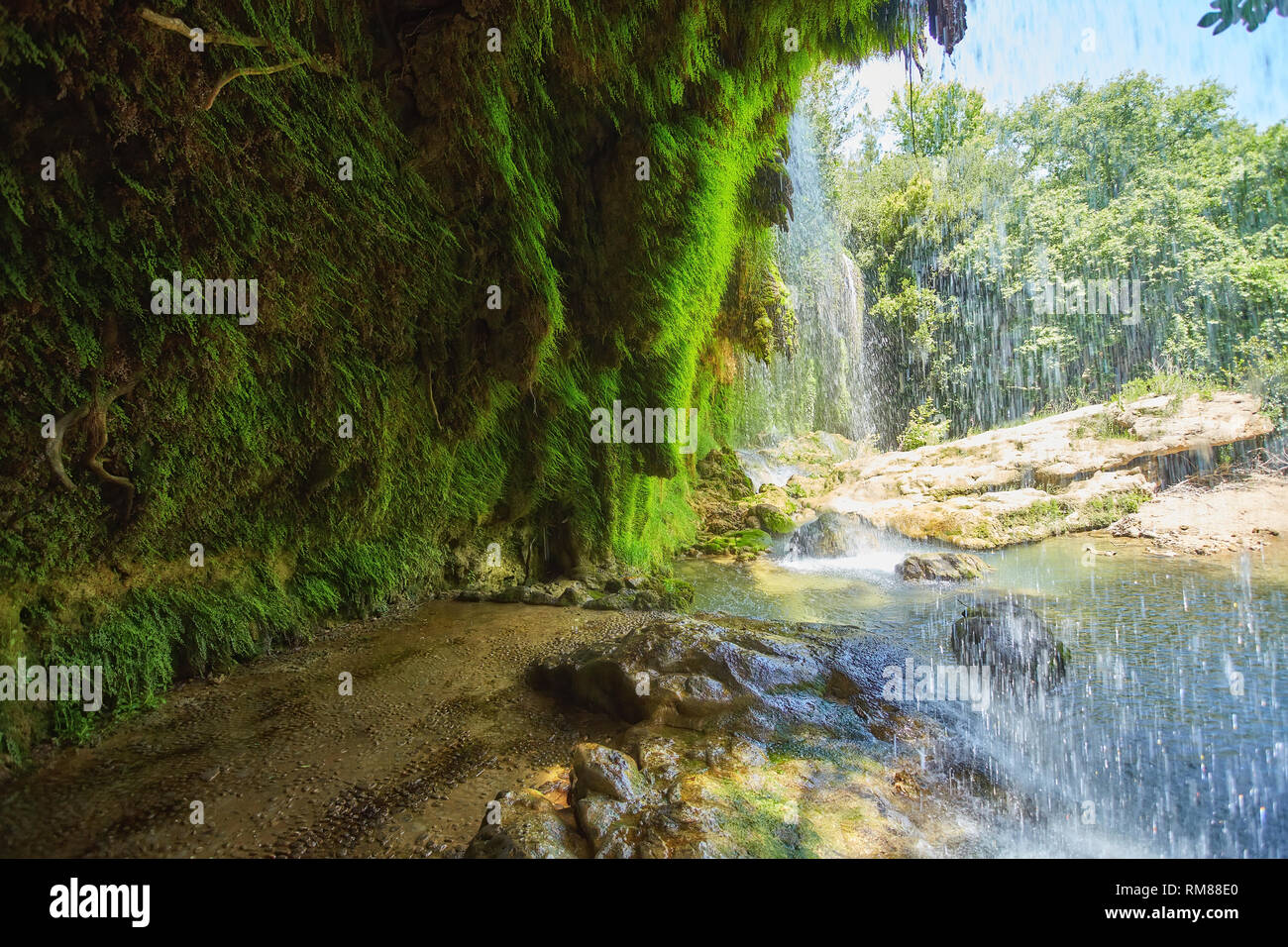 Jungle Beautiful Waterfall Mountain River Stream Landscape Waterfall 
