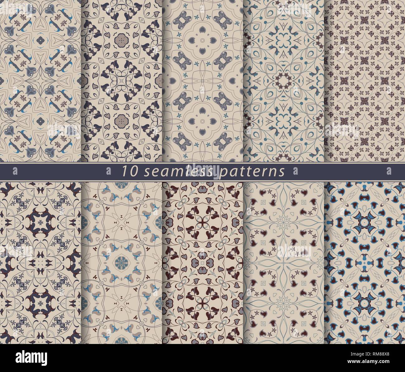 Abstract Pattern Arabic Book Vector set of ten seamless abstract patterns in arabic style ...
