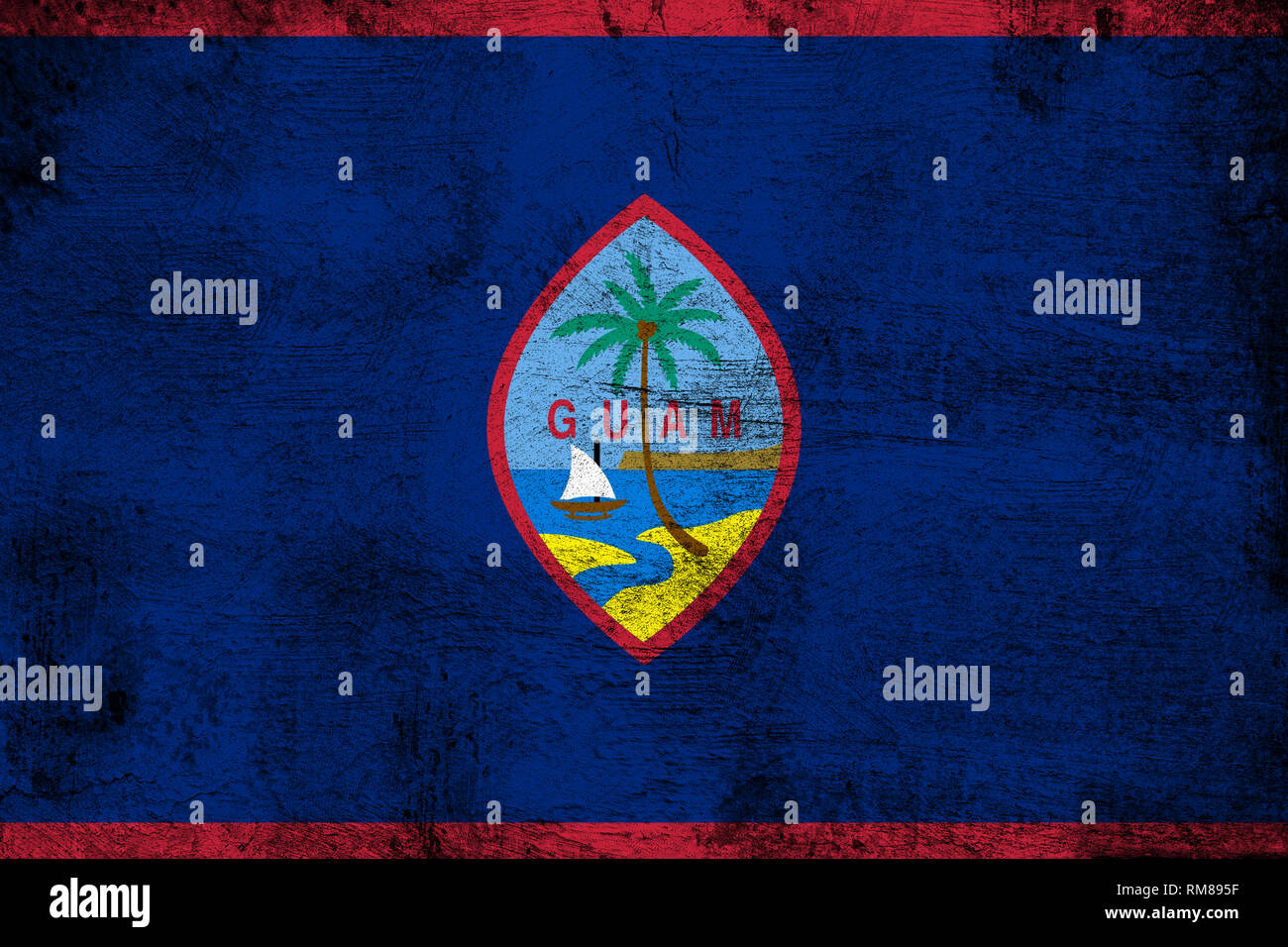 Guam grunge and dirty flag illustration. Perfect for background or texture purposes. Stock Photo