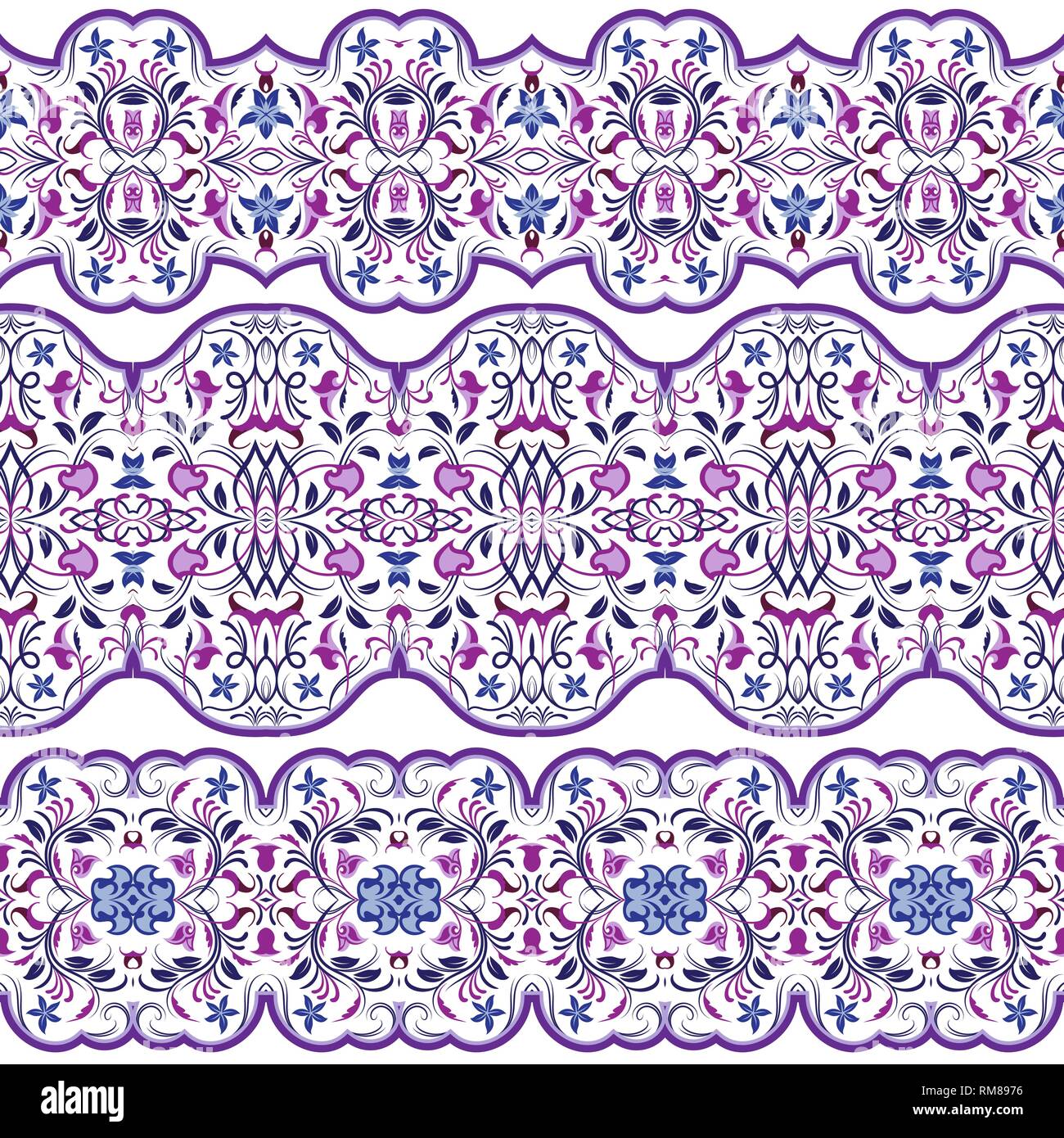 Seamless arabic patterns for border. Repeated oriental motif for fabric ...