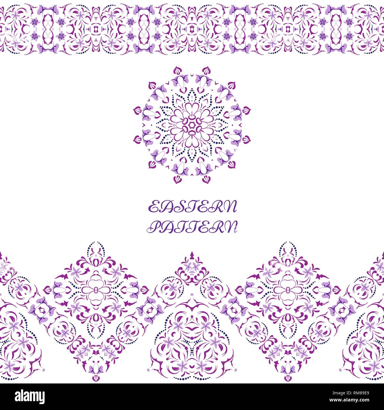Seamless arabic patterns for border. Repeated oriental motif for fabric ...