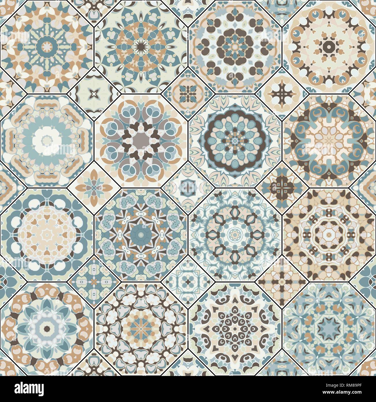 Set Of Vector Seamless Arabic Patterns Collection Of Octagonal