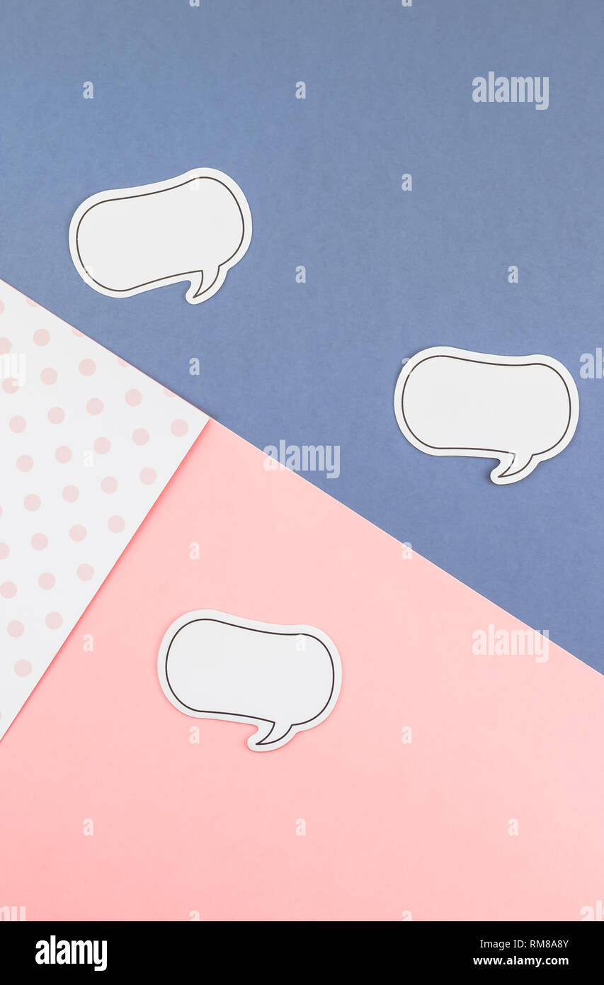 Creative top view mock up blank sticker paper sheets pink background ...