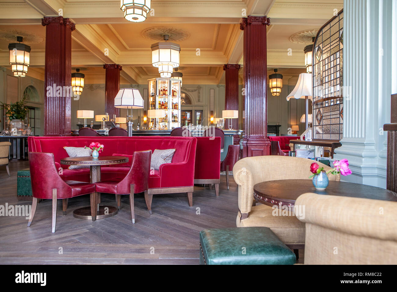 Lounge Bar at the Gleneagles Hotel, Scotland, UK Stock Photo