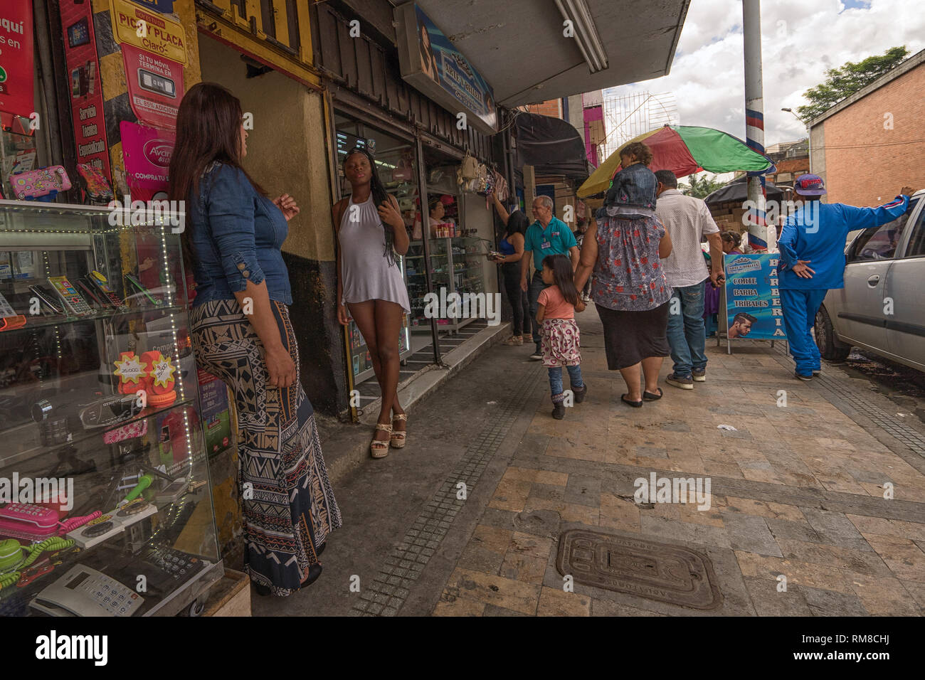 Medellin, Colombia July 27, 2018people on the street in the La