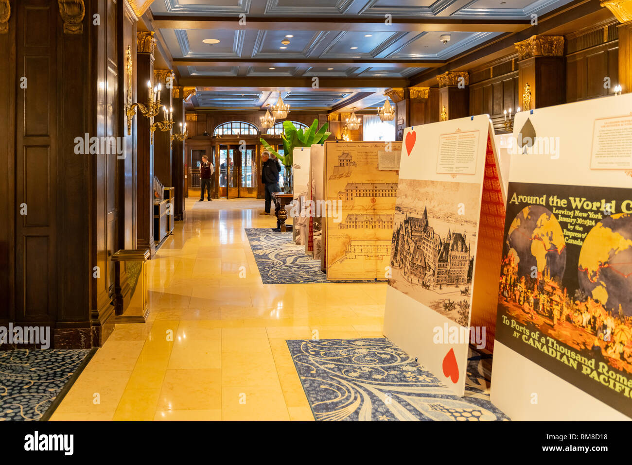 Quebec, OCT 1 Interior view of the famous Fairmont Le Château
