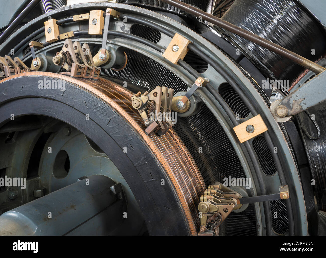 Detail of a industrial electric engine Stock Photo - Alamy