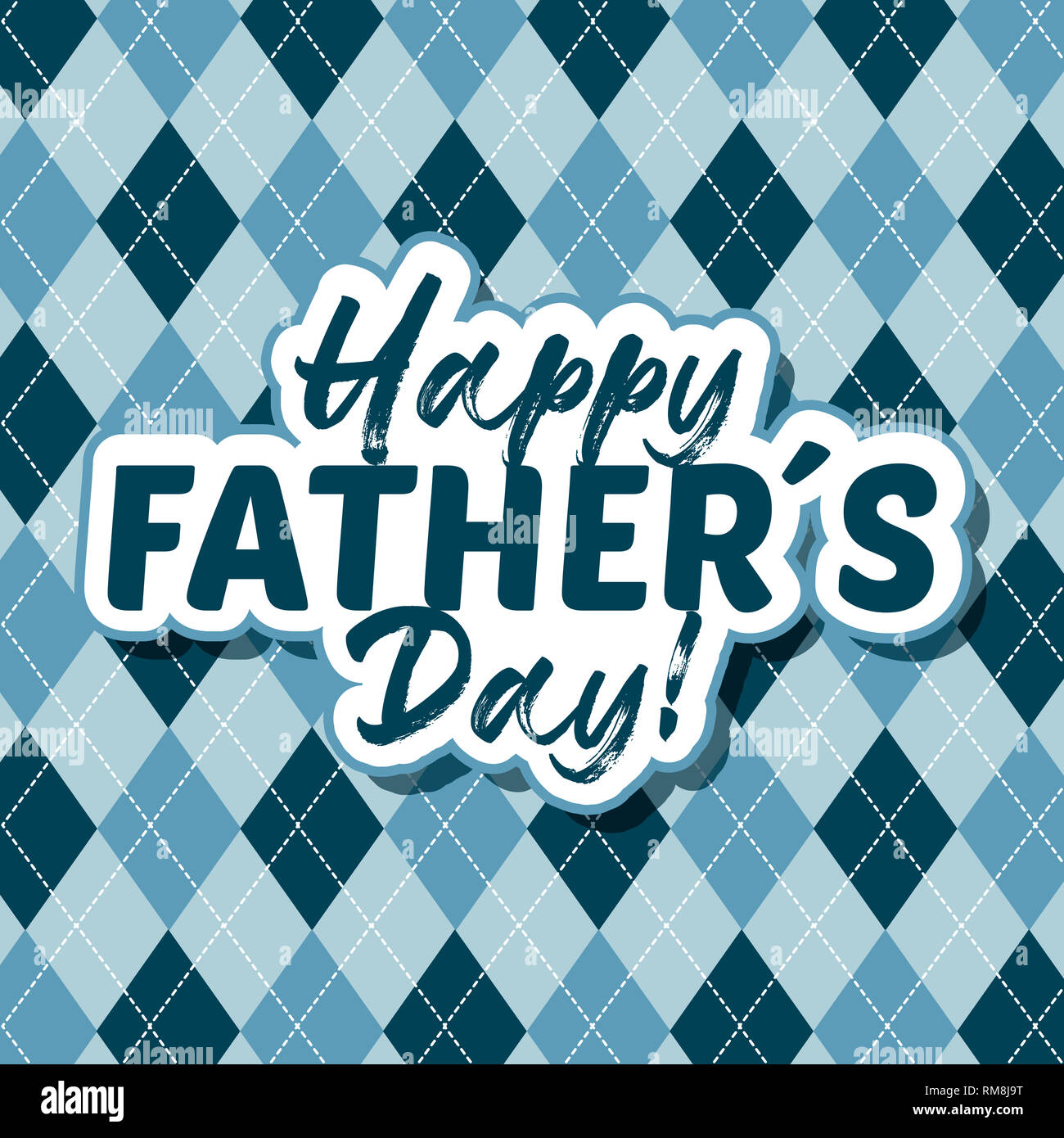 Fathers day vintage card over vintage blue background digital vector